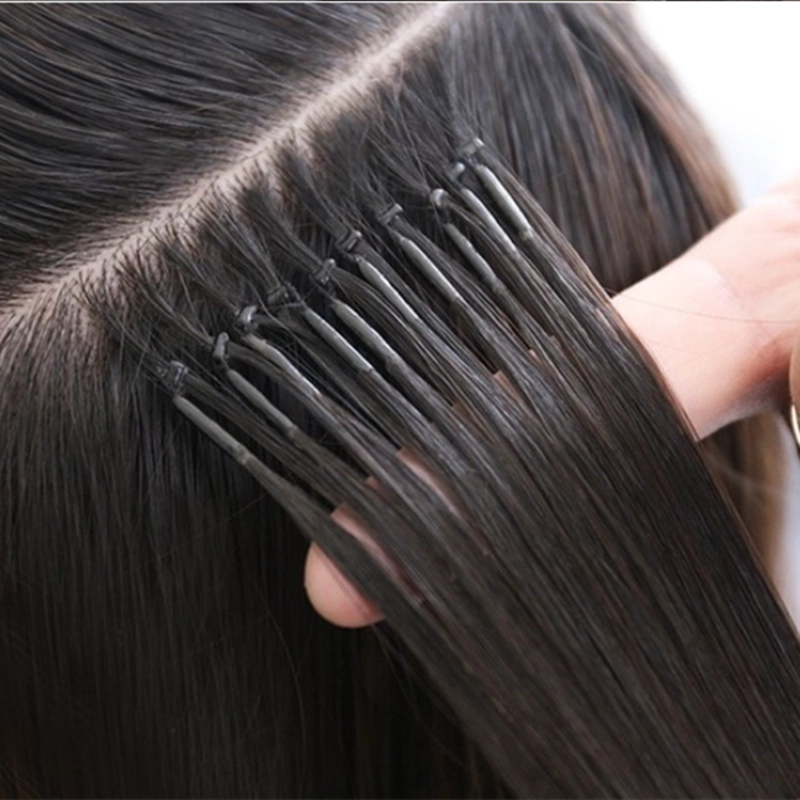 Quick easy install remove real human hair 8d hair extension HJ 020